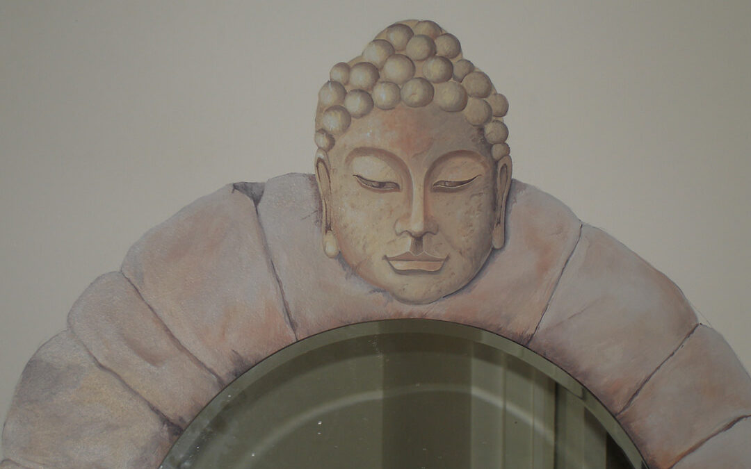 Bathroom mural, acrylics