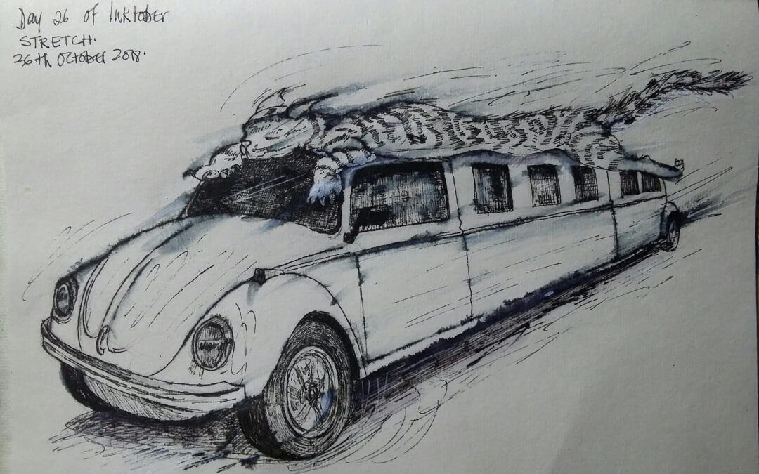 Sketchbook, Stretch, pen and ink