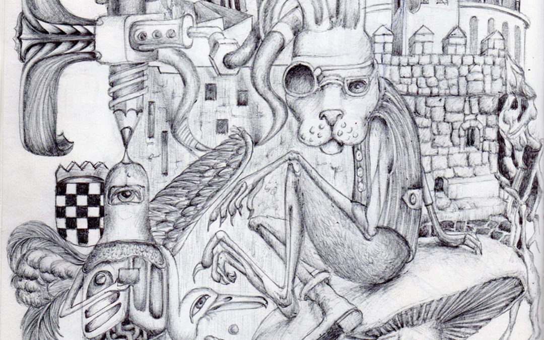 fantasy drawing Remembering Croatia, ballpoint pen