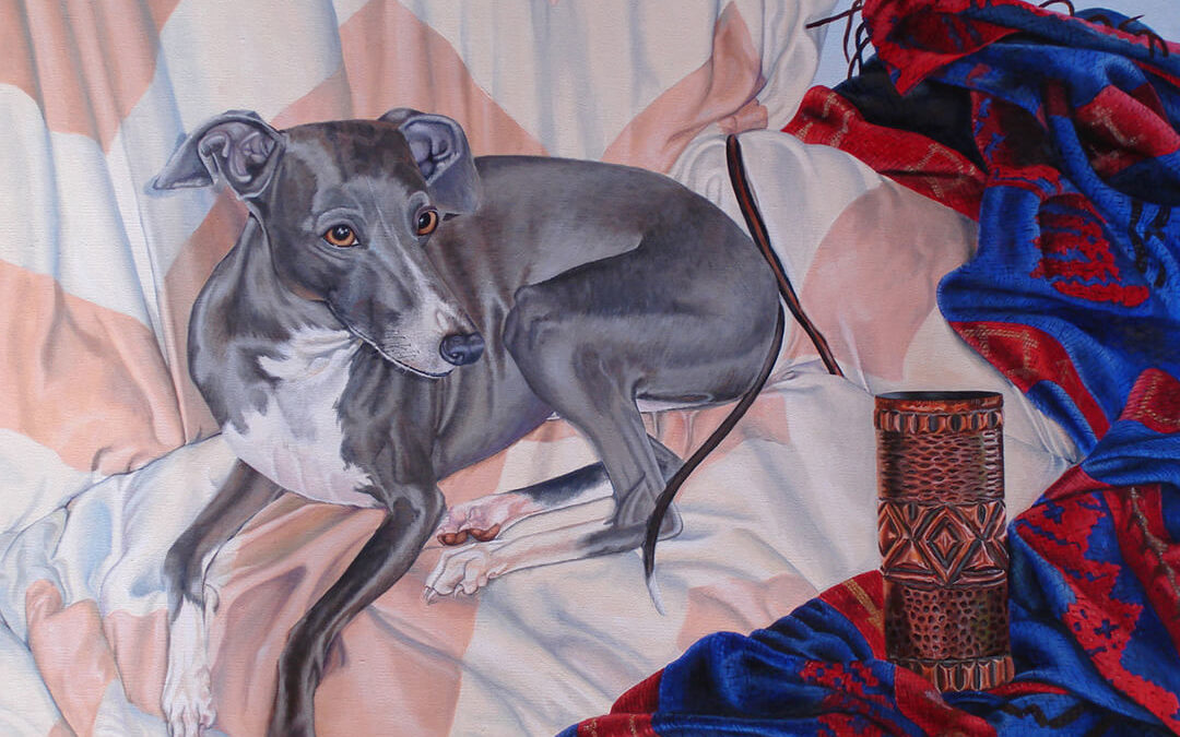 Dino,pet portrait, oil painting