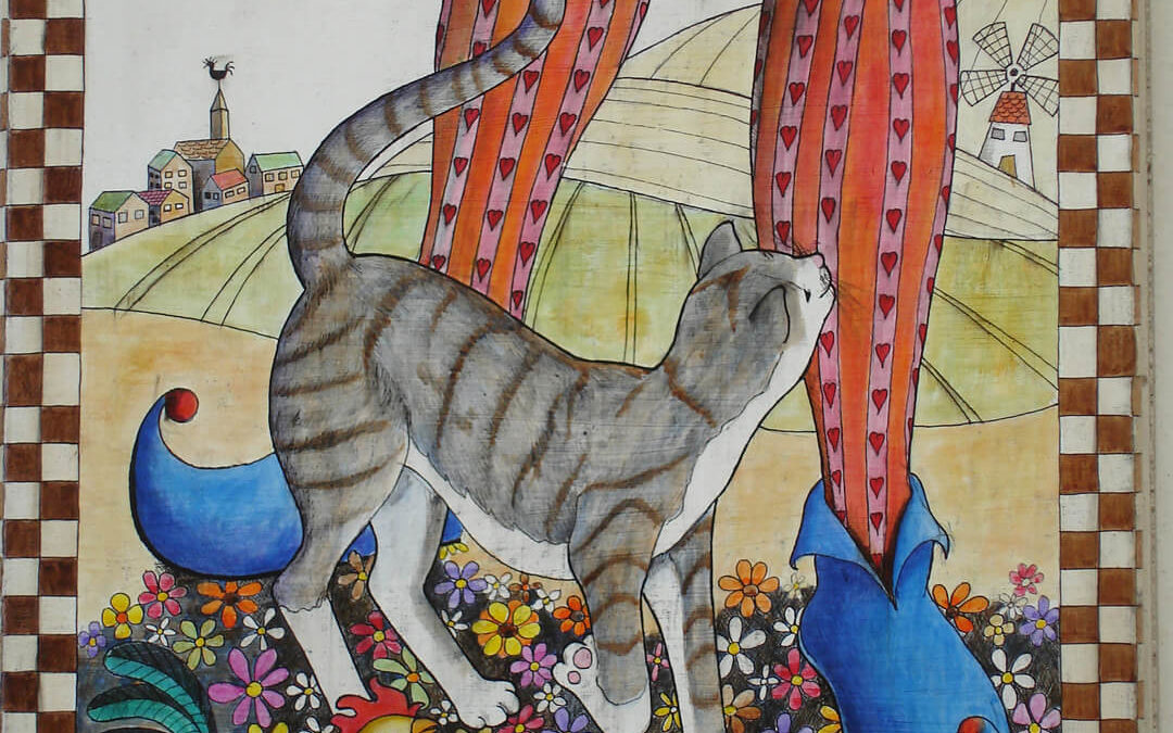 Joy Cat, acrylic painting