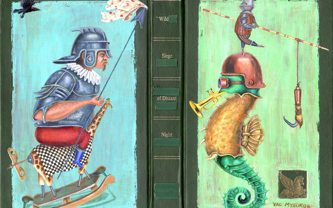 The Joust, acrylic on book cover